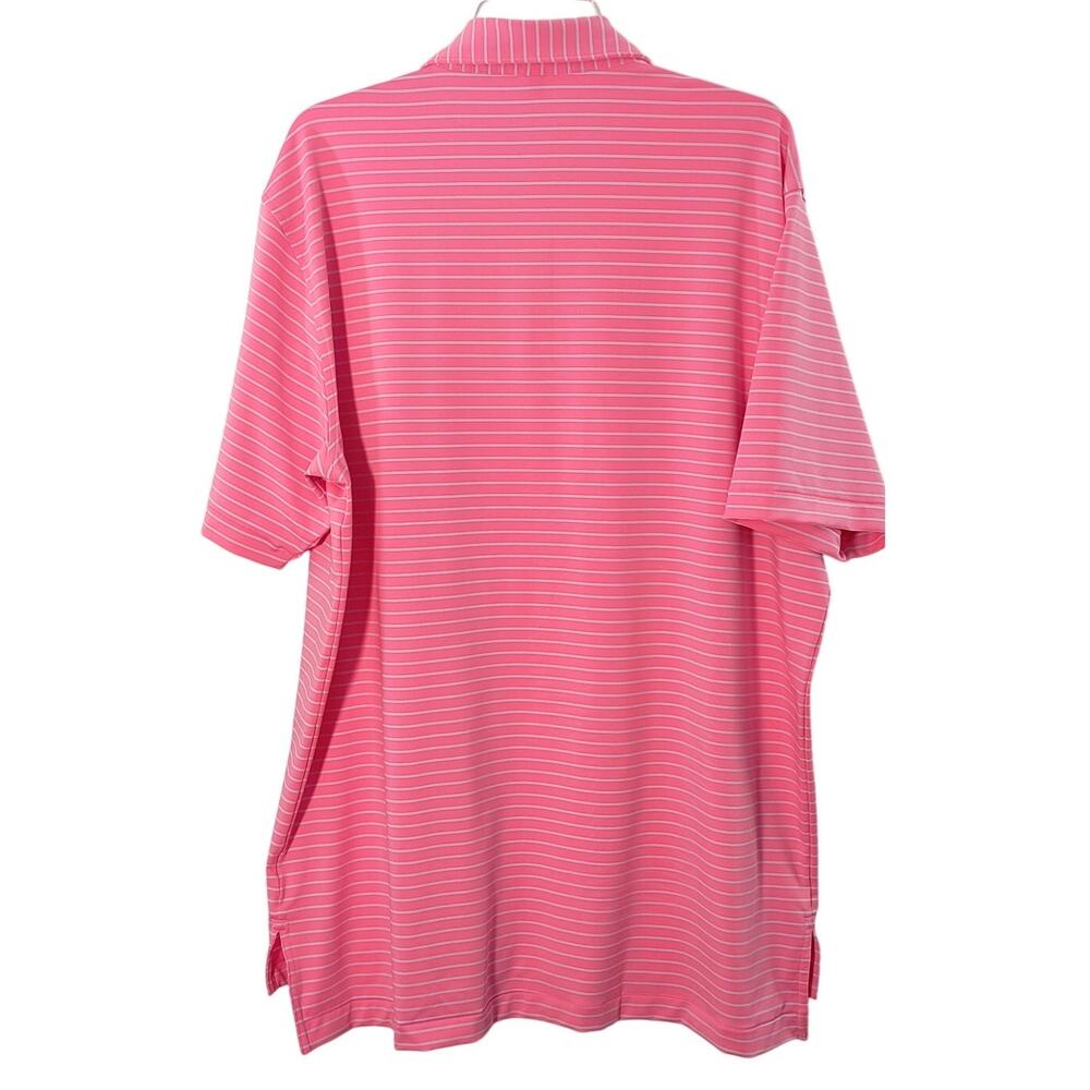 Peter Millar Summer Comfort Golf Polo Shirt Mens Sz XL Pink Stripe Short Sleeve - Picture 5 of 16